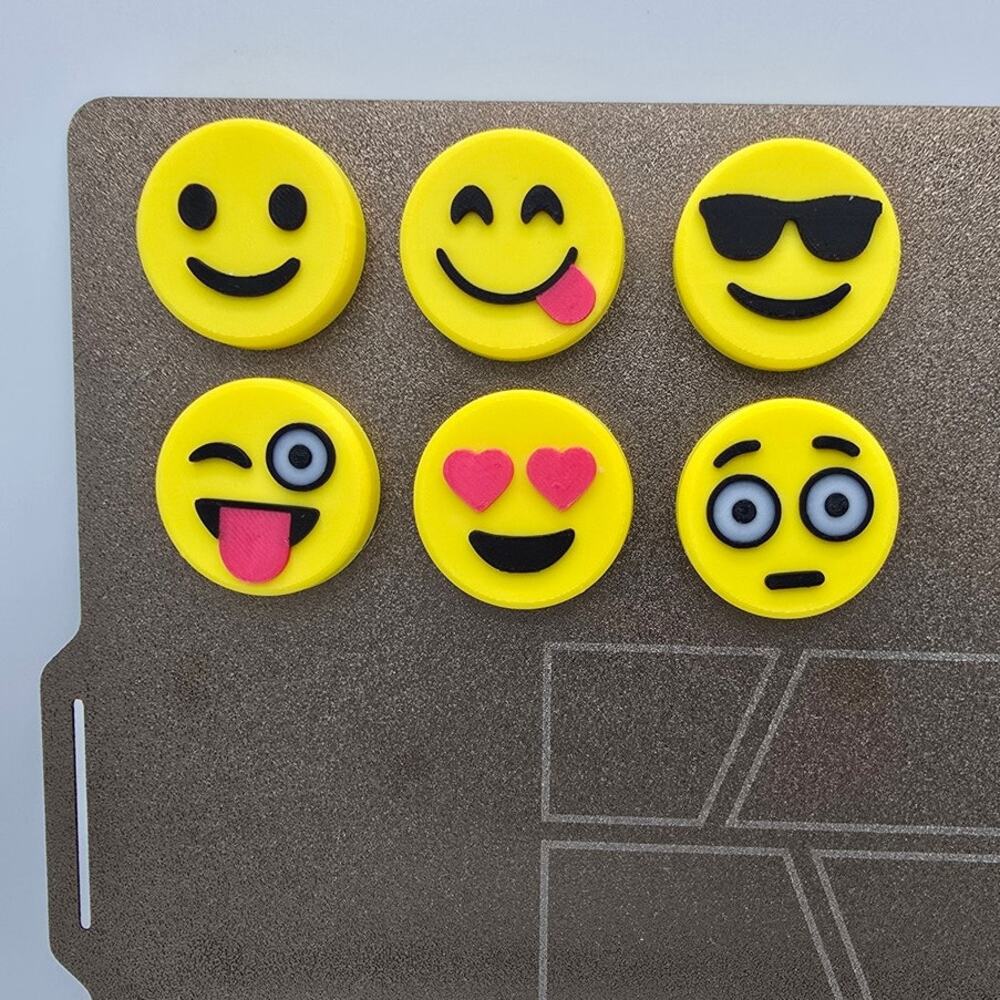 6-Pack Emoji Magnets 3D Printed - NEW